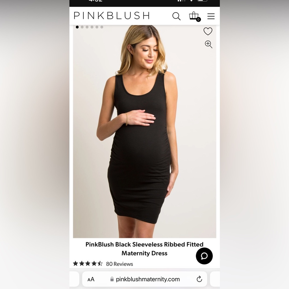 Pink blush black maternity dress
